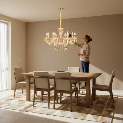 Ceiling lamp living room light opal honey luxury interior lamps 80x95