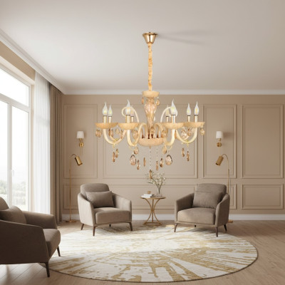 Ceiling lamp living room light opal honey luxury interior lamps 80x95