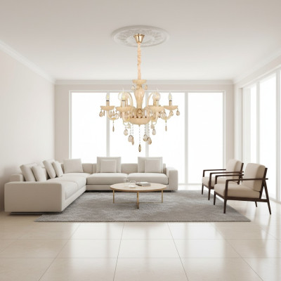 Ceiling light modern living room with luxurious glass shine lamp light