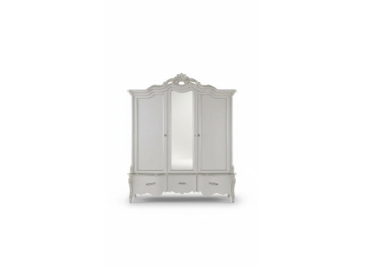 White wardrobe, solid wood furniture, bedroom, designer glass doors
