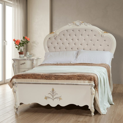 Design bed 120x200cm Chesterfield wooden bed beds hotel room marital