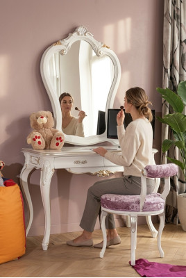 Makeup table set console mirror bedroom furniture design 2-piece wood