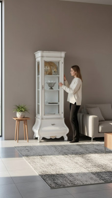 Luxury wood cabinet design display case white Italian furniture cabinet display cases