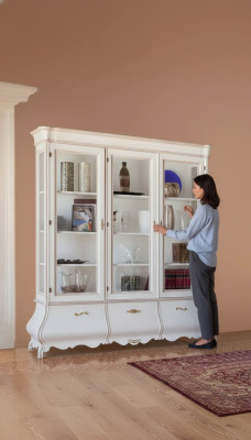 Wooden display cabinet luxury cupboards classic sideboard furniture Italian 185x50cm