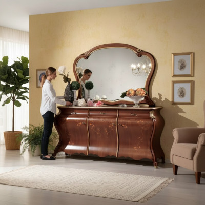 Dresser with mirror console furniture dressers with drawers set 2-piece
