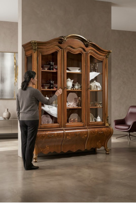 Luxury wood display cabinet sideboard design cabinets brown Italian furniture