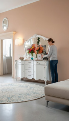 Dresser mirror drawers luxury shelves furniture group new set 2-piece