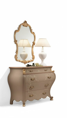 Dresser Mirror Group Wood Design Side Cabinet Wardrobe Furniture Set 2-piece