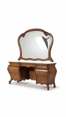 Makeup Vanity Set Mirror Bedroom Furniture Design 2-piece Set