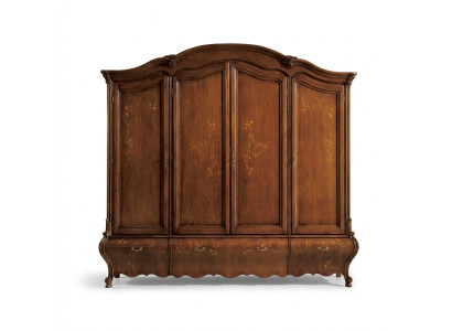 Solid Wood Wardrobe Classic Luxury Bedroom Furniture Brown New