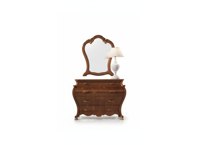 Bedroom mirror dresser wood classic design luxury brown new