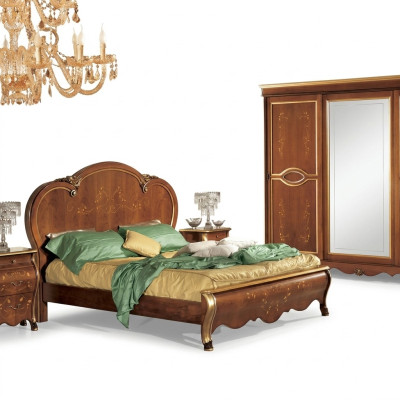Bed Cushion Classic Double Bed Wood Hotel Beds Bedroom Upholstery