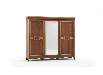 Brown Classic Solid Wood Wardrobe Mirror Bedroom Furniture