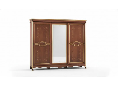 Brown Classic Solid Wood Wardrobe Mirror Bedroom Furniture