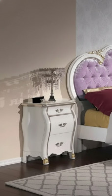 Bedside table with 3 drawers, wooden cabinet, classic design, new.
