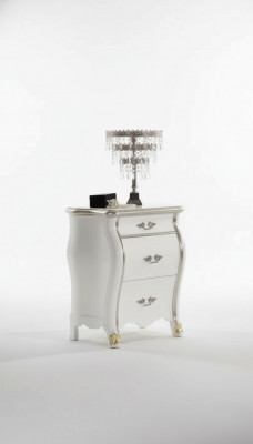 Bedside table with 3 drawers, wooden cabinet, classic design, new.