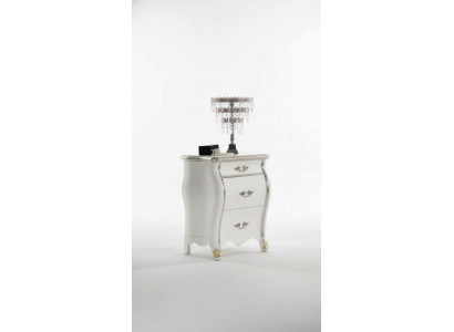 Bedside table with 3 drawers, wooden cabinet, classic design, new.