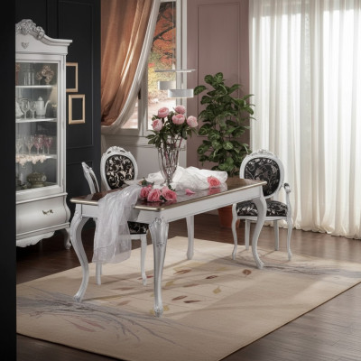 Design dining room wooden furniture 4x white chair table dining set 5-piece set
