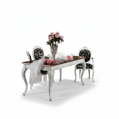 Design dining room wooden furniture 4x white chair table dining set 5-piece set