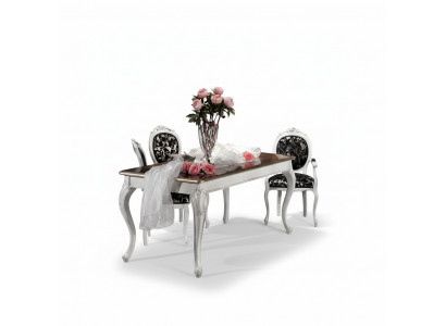 Design dining room wooden furniture 4x white chair table dining set 5-piece set