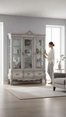 Wooden display case luxury cabinet classic sideboard furniture Italian cabinets