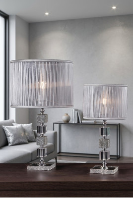 Luxurious White Table Lamp Crystal Chandelier Classic Style New