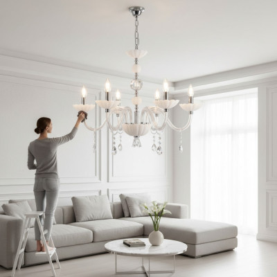 Crystal chandelier ceiling light Zeus white ceiling light lamp