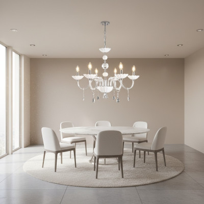Crystal chandelier ceiling light Zeus white ceiling light lamp