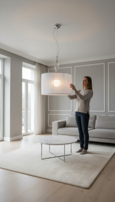 Stylish white chandelier ceiling lamp shade pendant light new