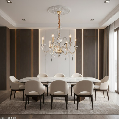 Stylish Gold Crystal Chandelier Ceiling Light Pendant New