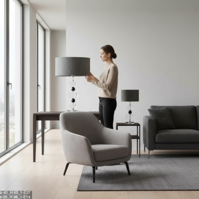Stylish Table Lamp Gray Lamp Modern Lighting New Table Lamp