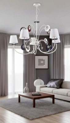 Luxurious 4x lamp chandelier ceiling light Art Deco white new
