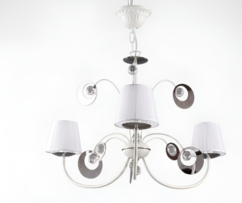 Luxurious 3x Lamp Chandelier Ceiling Light Art Deco White New