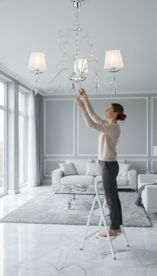 Luxurious Crystal Pendant Light Stylish 3x Lamp Ceiling Chandelier