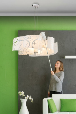 Stylish Chandelier Modern White Pendant Lamp with 6x Bulbs