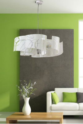 Stylish Chandelier Modern White Pendant Lamp with 6x Bulbs