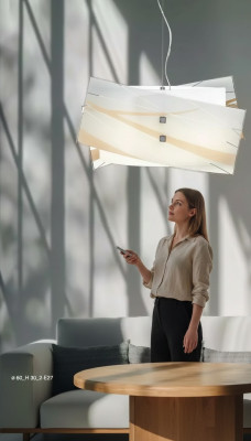 Stylish ceiling light modern white pendant chandelier with 2x lamps