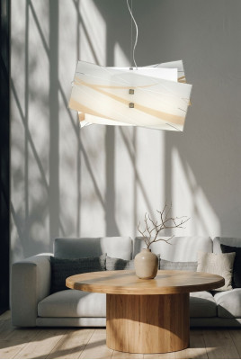 Stylish ceiling light modern white pendant chandelier with 2x lamps