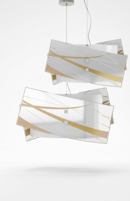 Stylish ceiling light modern white pendant chandelier with 2x lamps