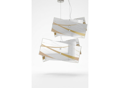 Stylish ceiling light modern white pendant chandelier with 2x lamps