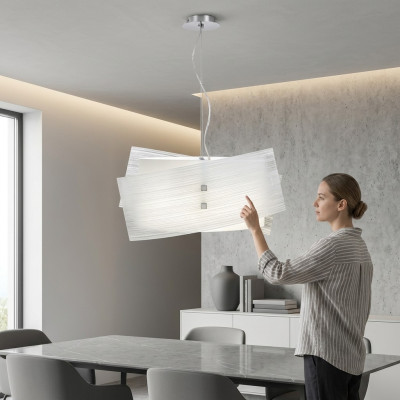 Modern white pendant chandelier with 2x lamps Stylish ceiling light