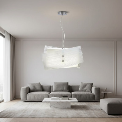 Modern white pendant chandelier with 2x lamps Stylish ceiling light
