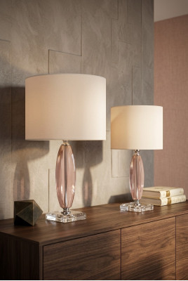 Beige crystal chandelier table lamp, classic table lampshade, new