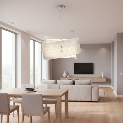 Stylish ceiling lamp, classic white hanging light with 2 new lamps