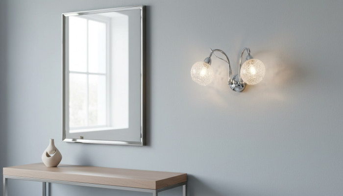 Luxurious wall lamp grey 2x round shape lamps decor