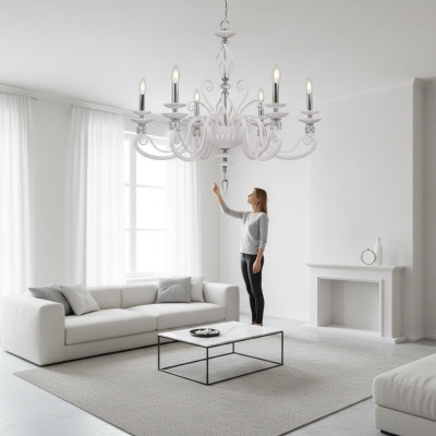 Ceiling lamp ceiling chandelier candelabra chandelier glass white lamps antique style