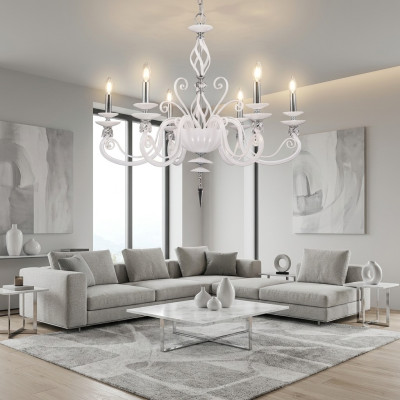 Ceiling lamp ceiling chandelier candelabra chandelier glass white lamps antique style