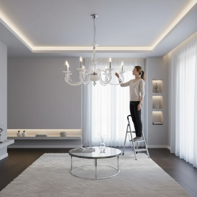 Ceiling lamp chandelier crystal lamp luxury ceiling chandelier white chandelier