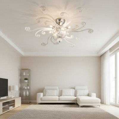 Luxury Ceiling Chandelier White Ceiling Light Crystal Lamp Chandelier