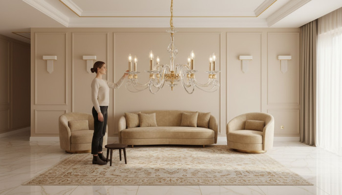 Chandelier Ceiling Light 8x Luxury Ceiling Lamp Lustre Crystal